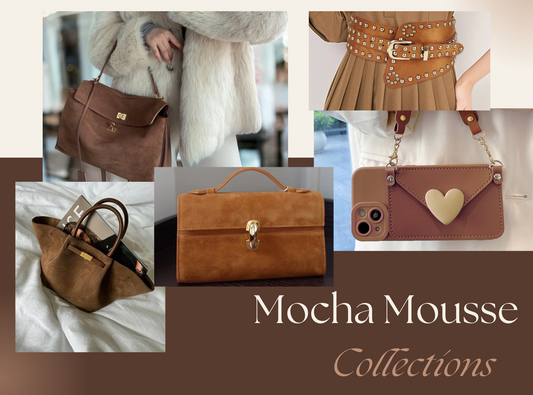 Mocha Mousse Collections of handbags and fashion accessories