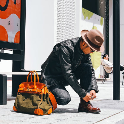 Sac en cuir rétro