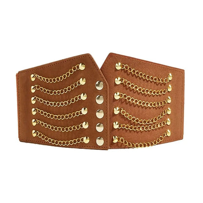 Ceinture large à rivets